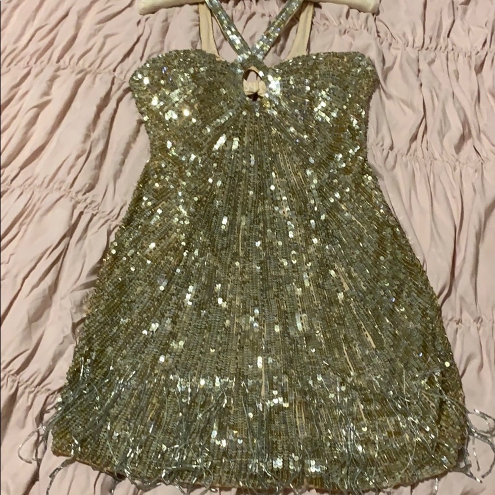 Fancy gold sequin dress